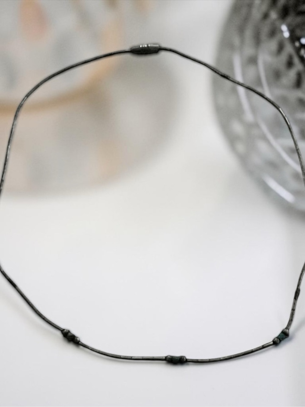 Minimal Black Beaded Choker Necklace - Women Jewelry